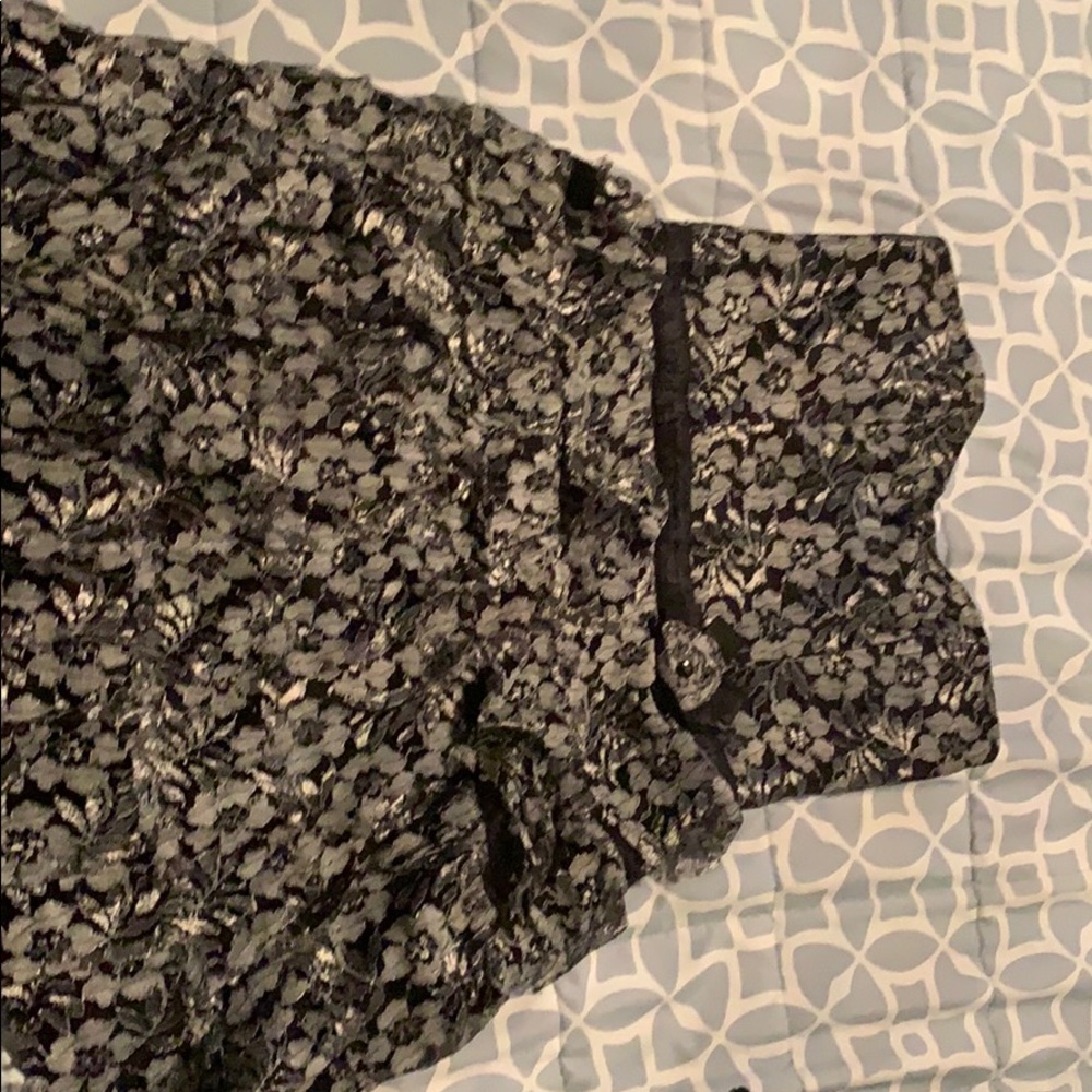 Black silver/grey flower dress